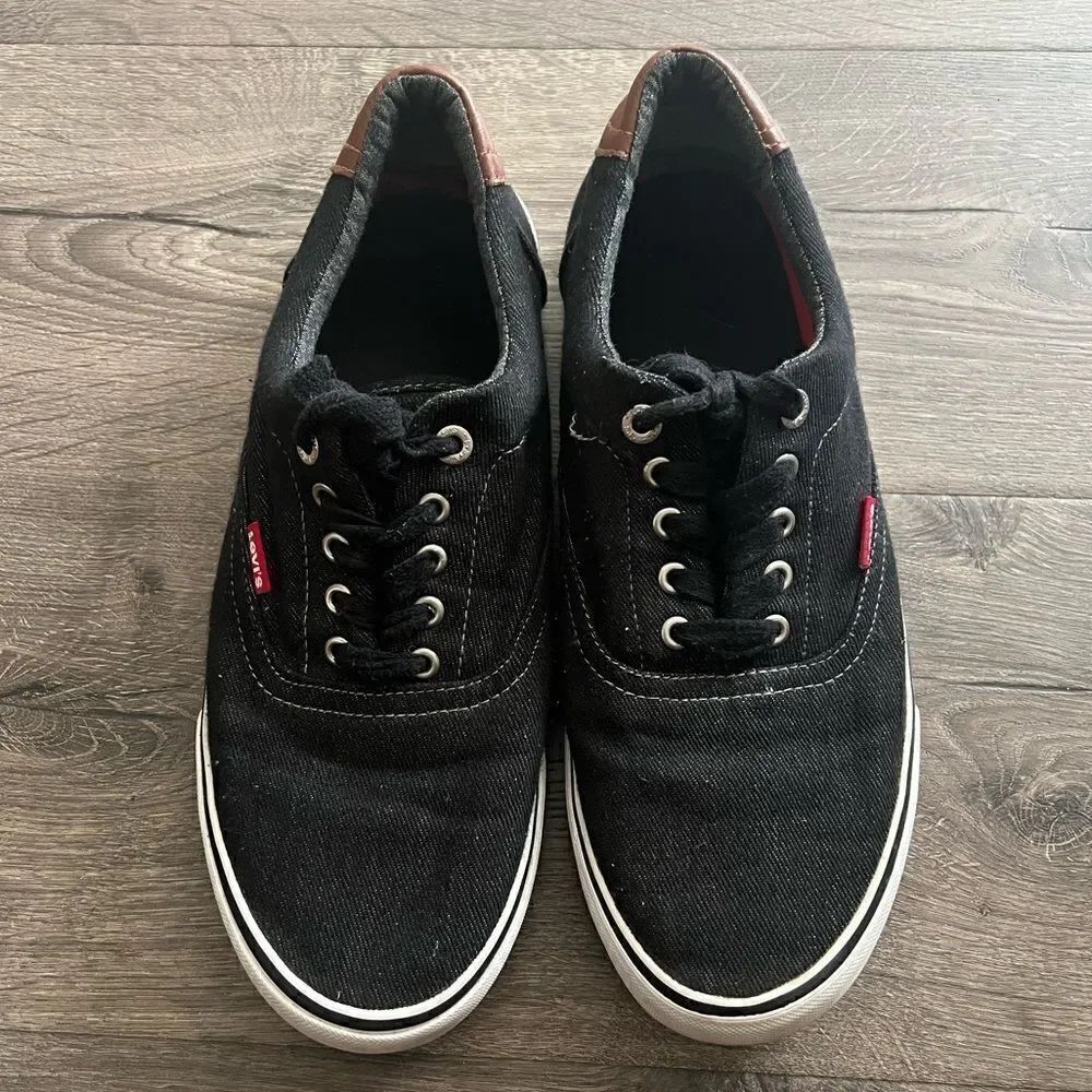 Levis Rocklin Denim Black Men Canvas Lifestyle Sneakers Shoes size 11